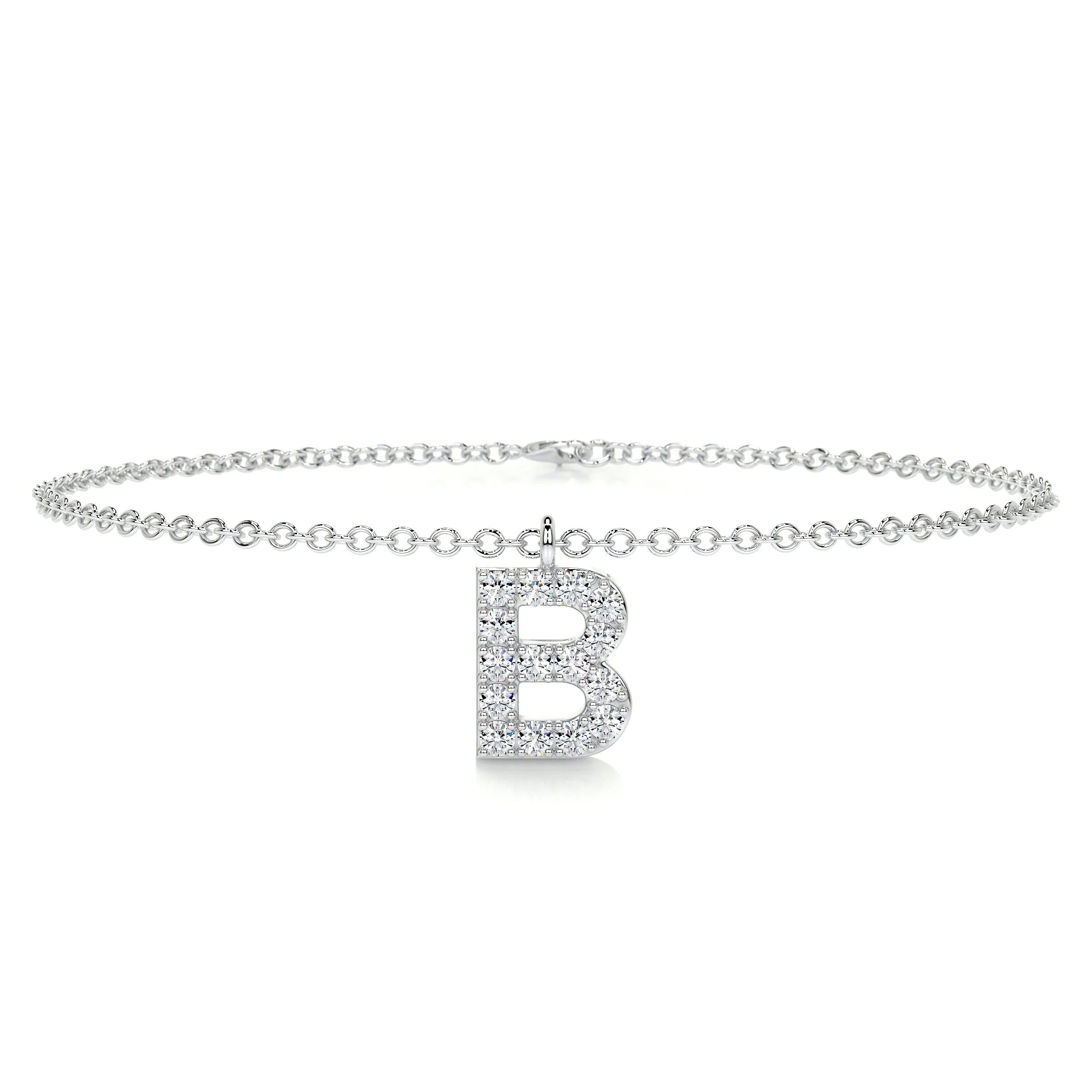 0.15 TCW Round Lab Grown Diamond Initial Bracelet