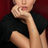 0.15 TCW Round Lab Grown Diamond Initial Bracelet