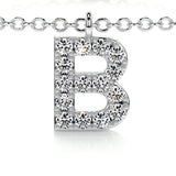 0.15 TCW Round Lab Grown Diamond Initial Bracelet