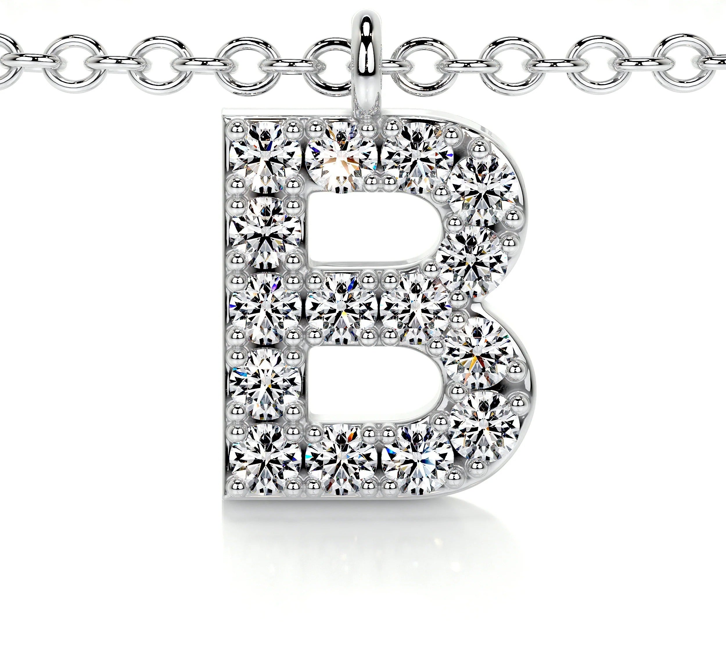 0.15 TCW Round Lab Grown Diamond Initial Bracelet