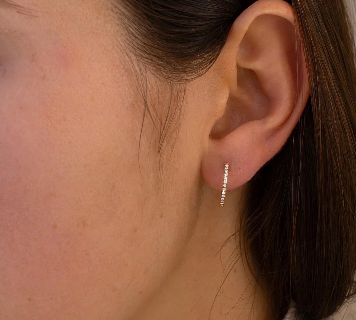 0.6 TCW Round Moissanite Hoop Earrings