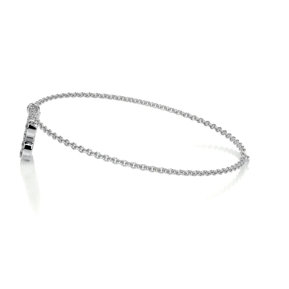 0.15 TCW Round Lab Grown Diamond Initial Bracelet