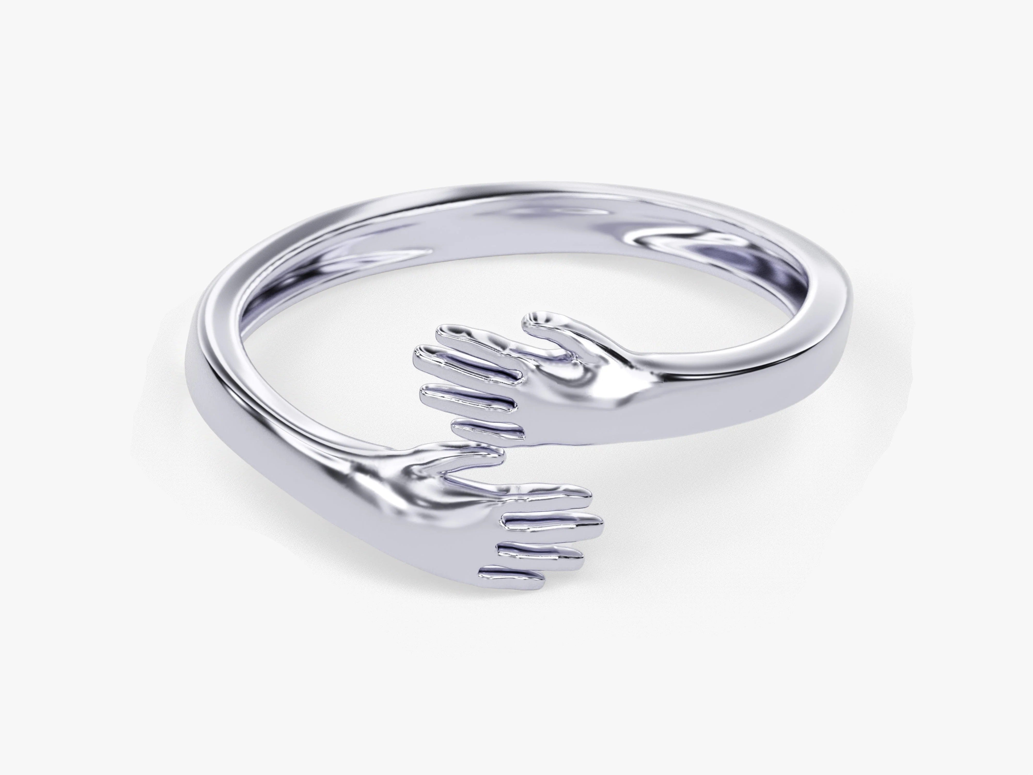 Hugging Hand Wedding Band