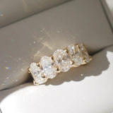 5 TCW Oval Shaped Half Eternity Lab Grown Diamond Wedding Band