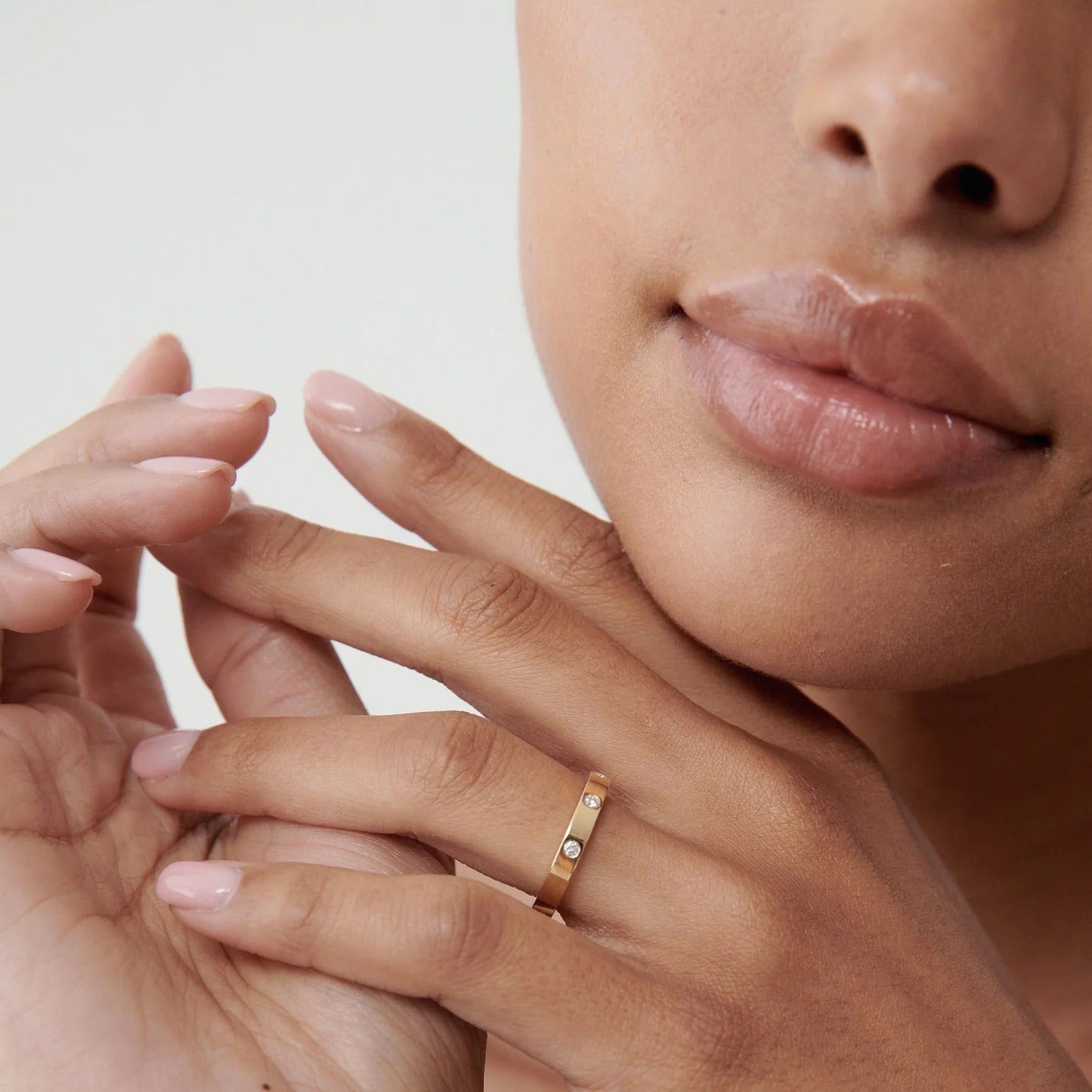 0.03 TCW Round Shaped Flush Setting Lab Grown Diamond Wedding Band