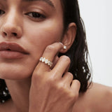 1.65 TCW Oval Shaped Half Eternity Lab Grown Diamond Wedding Band