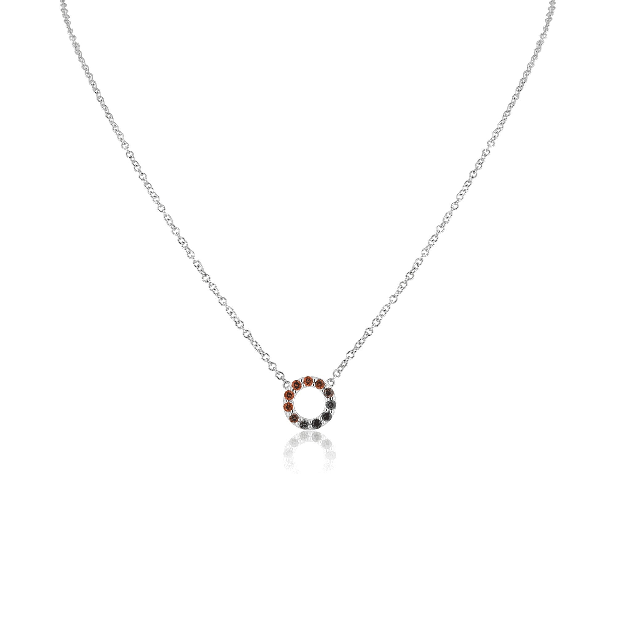 0.23 TCW Round Circle Shaped Multi Colored Sapphire Gemstone Necklace