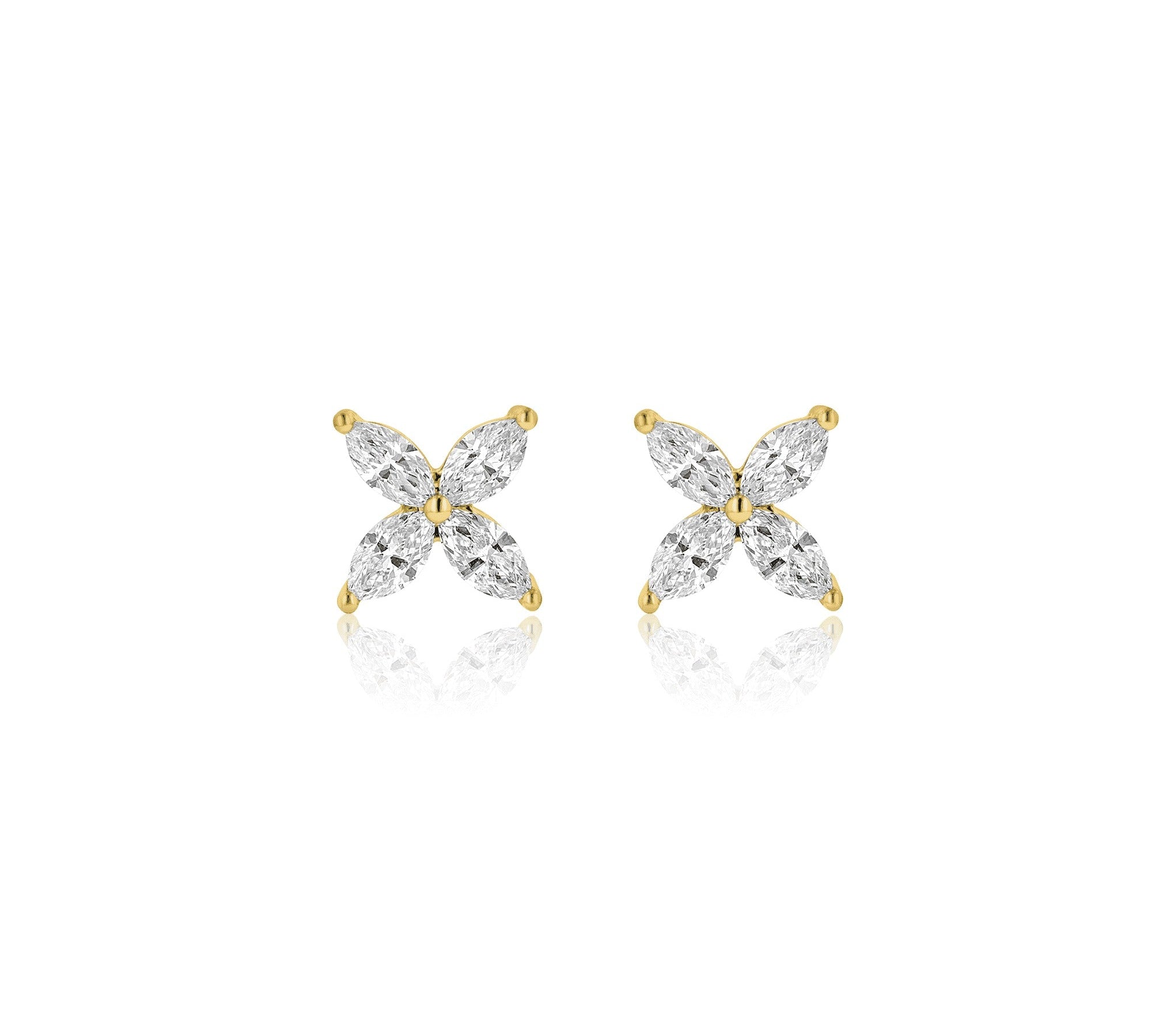 0.7 TCW Marquise Cut Flower Moissanite Earrings