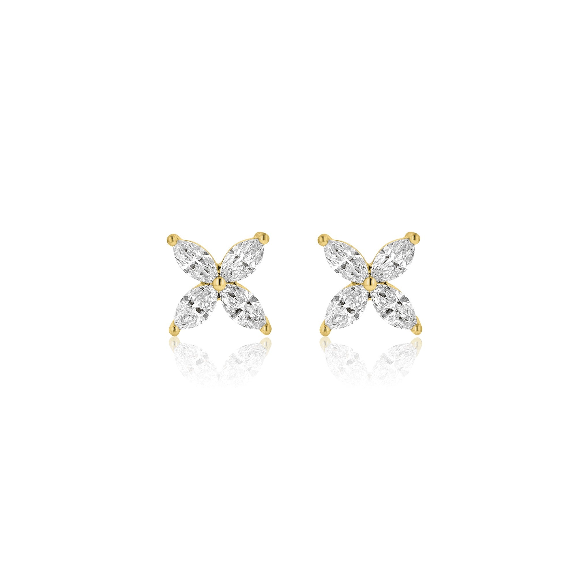 0.7 TCW Marquise Cut Flower Moissanite Earrings