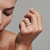 1.1 TCW Round Shaped Curved Lab Grown Diamond Wedding Band