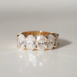 5 TCW Oval Shaped Half Eternity Lab Grown Diamond Wedding Band