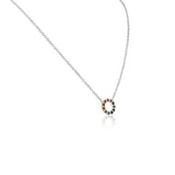 0.23 TCW Round Circle Shaped Multi Colored Sapphire Gemstone Necklace