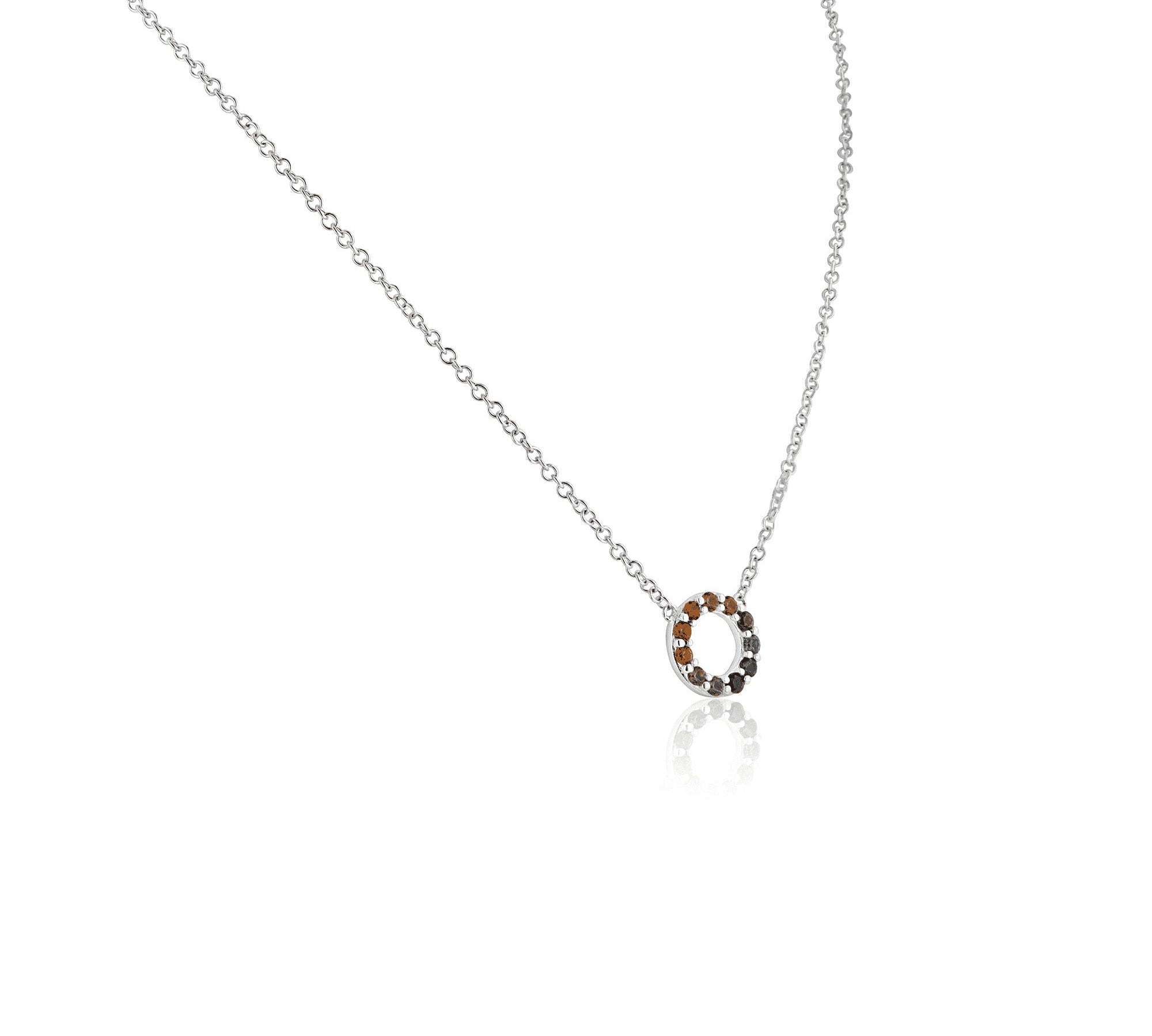 0.23 TCW Round Circle Shaped Multi Colored Sapphire Gemstone Necklace