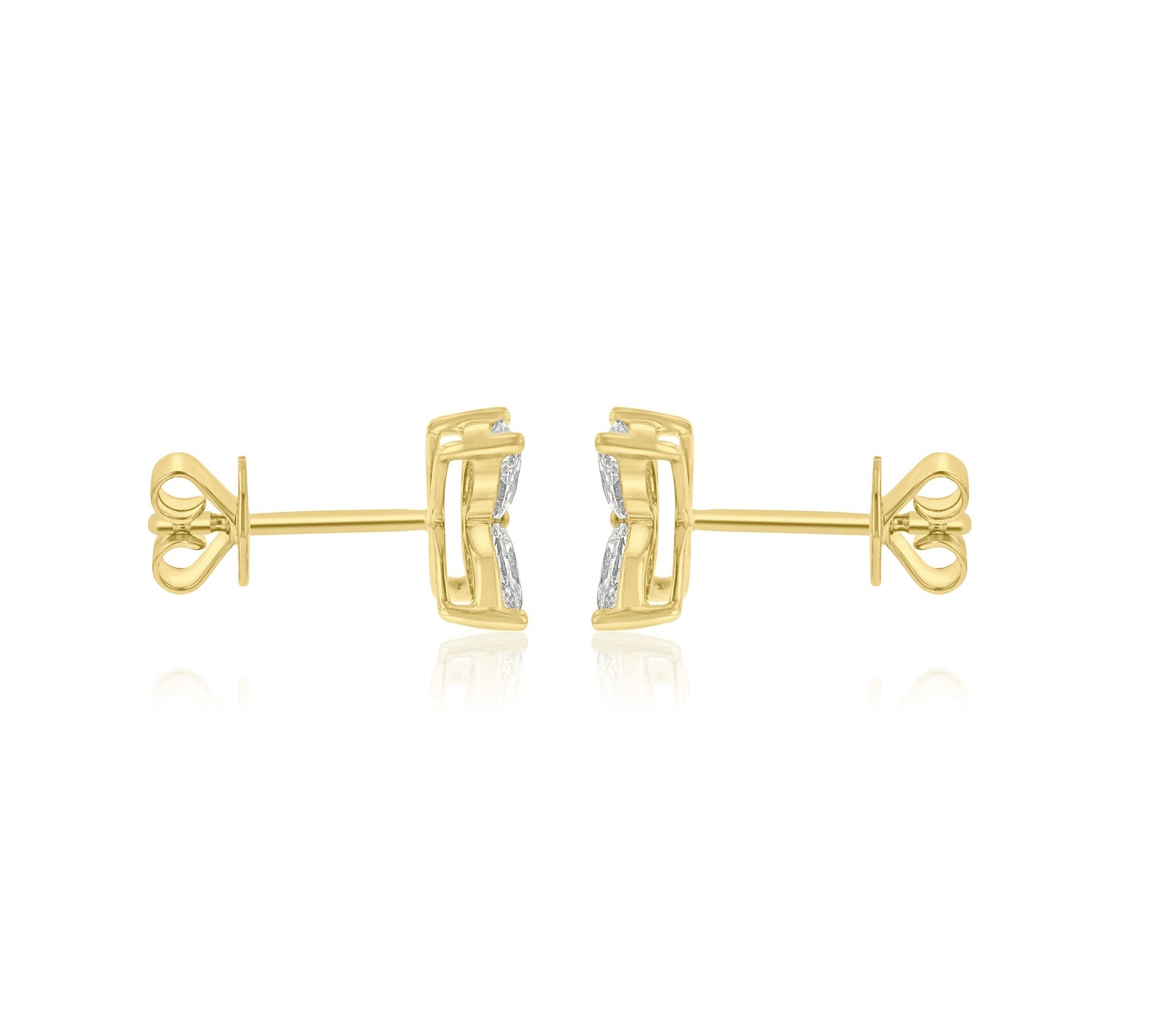 0.7 TCW Marquise Cut Flower Moissanite Earrings