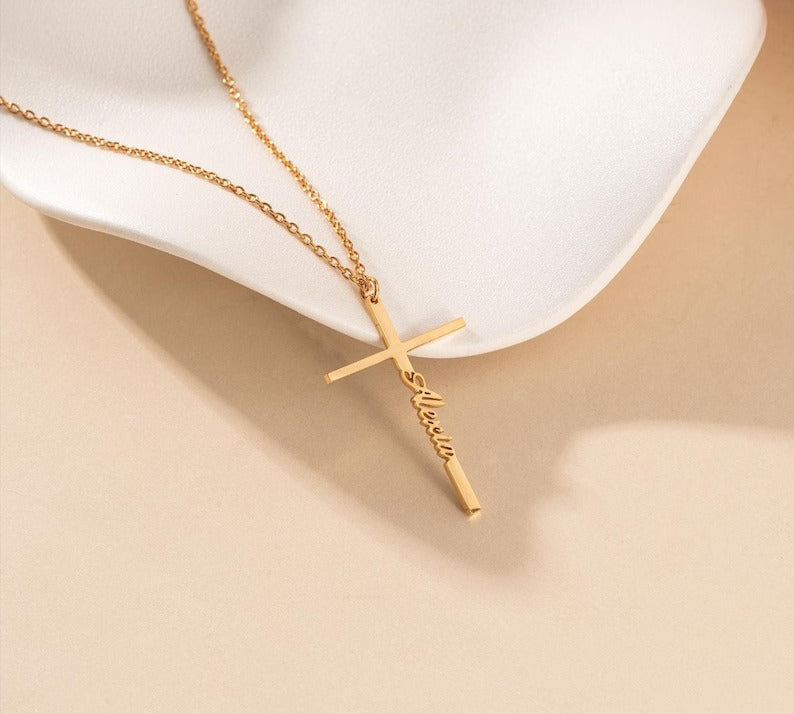 Personalized Name Cross Necklace