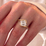 1.5 CT Asscher Cut Lab Grown Diamond Solitaire Engagement Ring