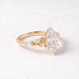 3 CT Vintage Marquise Lab Grown Diamond Engagement Ring