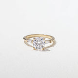 Round  Lab Grown Diamond Three Stone Engagement Ring