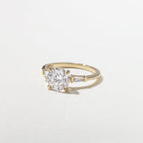 Round  Lab Grown Diamond Three Stone Engagement Ring