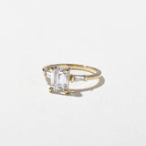 Emerald Lab Grown Diamond Three Stone Engagement Ring