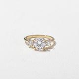 Round Lab Grown Diamond Three Stone Engagement Ring