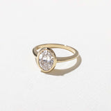 Oval Lab Grown Diamond Bezel Solitaire Engagement Ring