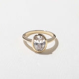 Oval Lab Grown Diamond Bezel Solitaire Engagement Ring