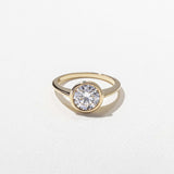 Round Lab Grown Diamond Bezel Solitaire Engagement Ring