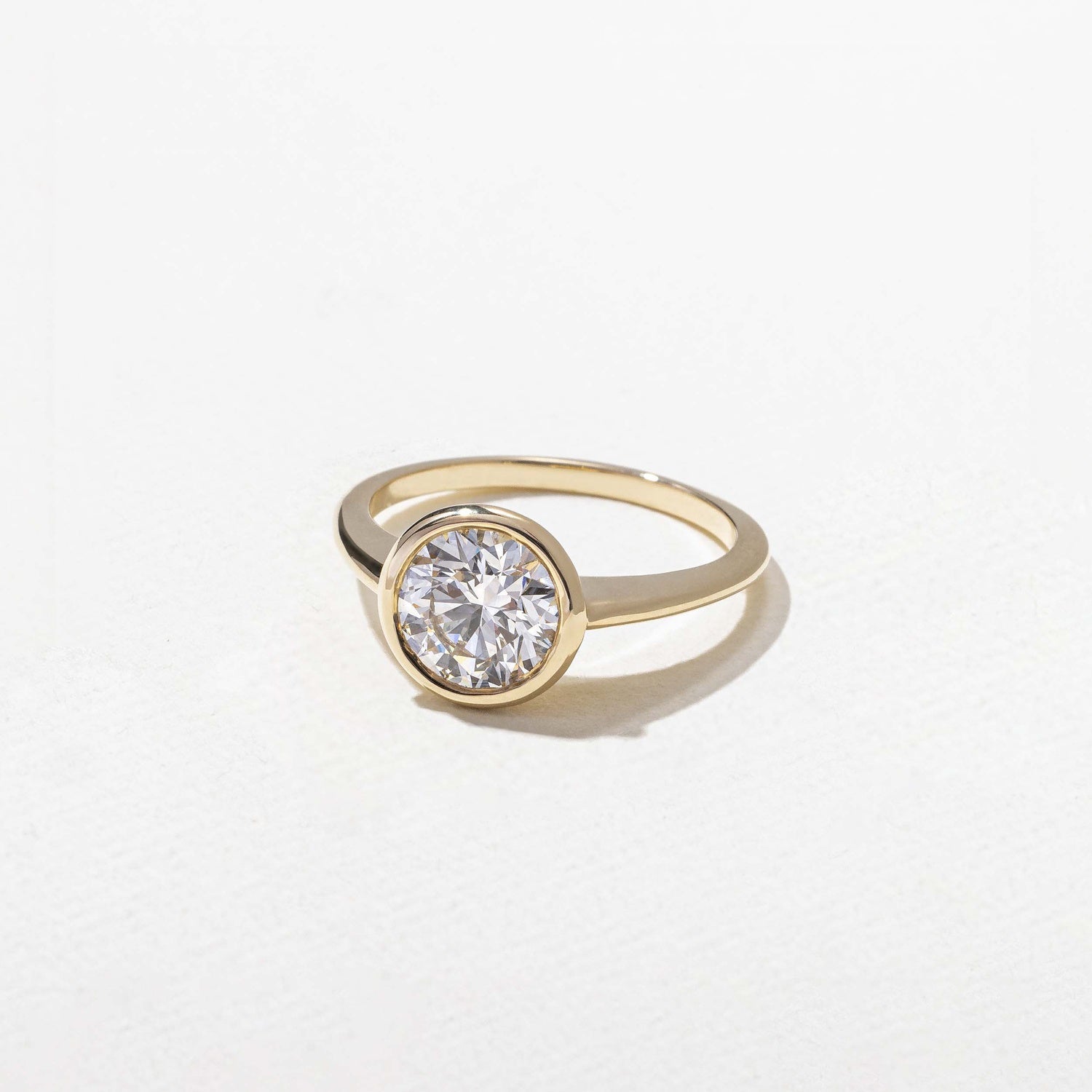 Round Lab Grown Diamond Bezel Solitaire Engagement Ring