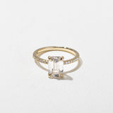 Emerald Lab Grown Diamond Pave Setting Engagement Ring