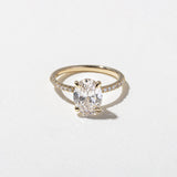 Oval Lab Grown Diamond Pave Setting Engagement Ring