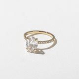 Oval Lab Grown Diamond Pave Setting Engagement Ring