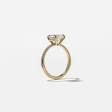 Round Lab Grown Diamond Pave Setting Engagement Ring