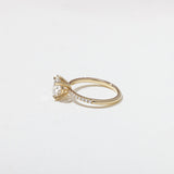 Round Lab Grown Diamond Pave Setting Engagement Ring