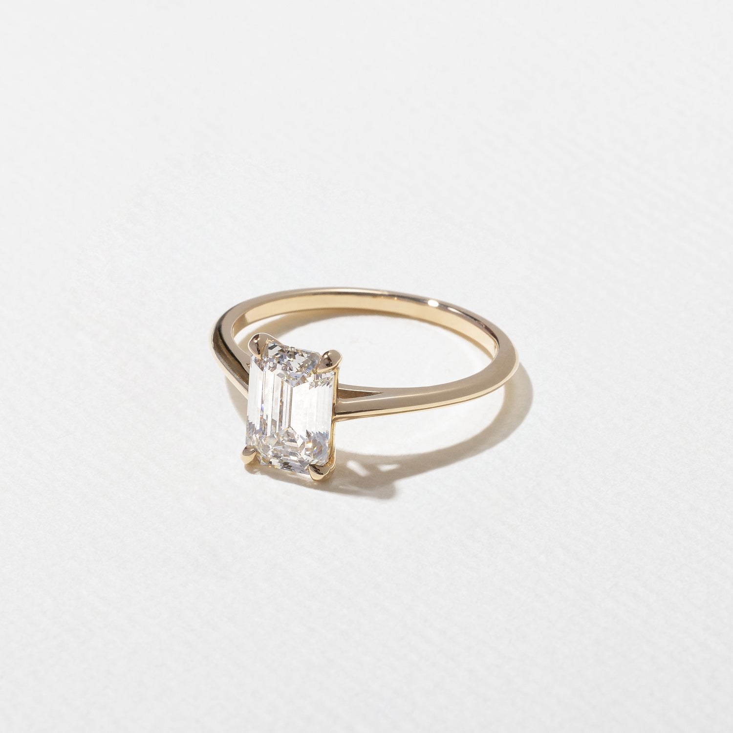 Emerald Lab Grown Diamond Solitaire Engagement Ring