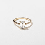 Emerald Lab Grown Diamond Solitaire Engagement Ring