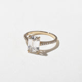Emerald Lab Grown Diamond Pave Setting Engagement Ring