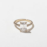 Emerald Lab Grown Diamond Pave Setting Engagement Ring