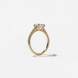 Oval Lab Grown Diamond Pave Setting Engagement Ring