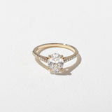 Oval Lab Grown Diamond Pave Setting Engagement Ring
