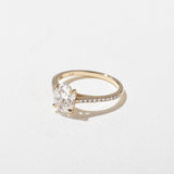 Oval Lab Grown Diamond Pave Setting Engagement Ring