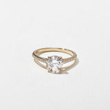 Round Lab Grown Diamond Pave Setting Engagement Ring
