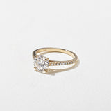 Round Lab Grown Diamond Pave Setting Engagement Ring