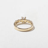 Emerald Lab Grown Diamond Five Stone Engagement Ring
