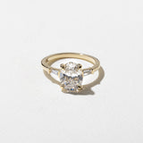 Oval Lab Grown Diamond Three Stone Engagement Ring