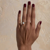 Emerald Lab Grown Diamond Three Stone Engagement Ring
