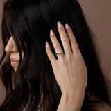 Oval Lab Grown Diamond Three Stone Engagement Ring