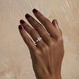 Emerald Lab Grown Diamond Three Stone Engagement Ring