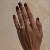 Round Lab Grown Diamond Three Stone Engagement Ring