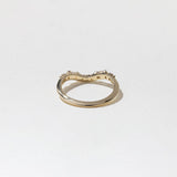 0.26 TCW Round & Baguette V Shape Wedding Band